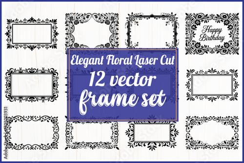 Elegant floral frames for invitations, crafts, and decor