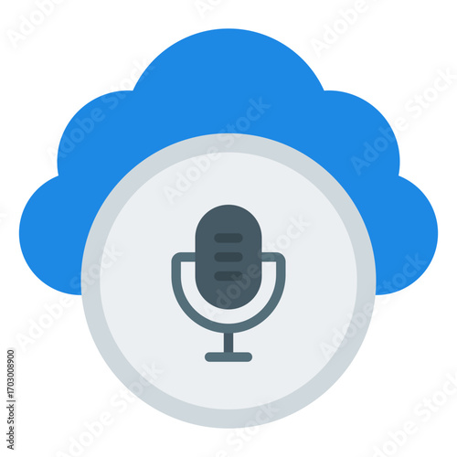 Cloud icon. Online storage symbol. Podcast hosting and media streaming collection. Flat Icon