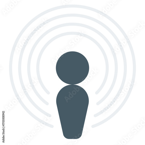 Podcast icon. Audio show symbol. Voice recording and online radio collection. Flat Icon