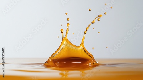 Amber liquid splash