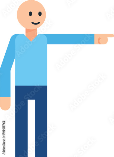 Man points in a direction illustration	