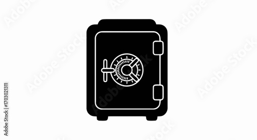 Black Safe Icon – Secure Storage and Protection Symbol