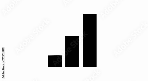 Black Silhouette Bar Graph – Finance and Data Icon