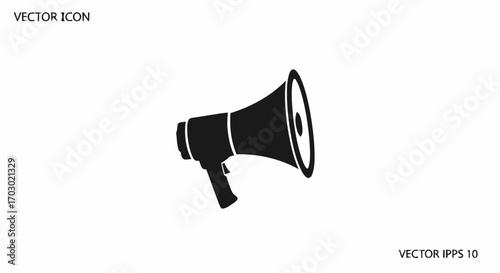 Black Megaphone Silhouette – Communication and Public Speaking Icon