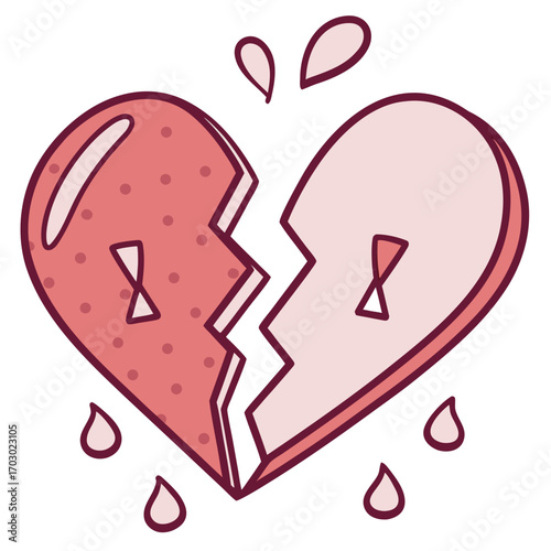 Expressive broken heart art conveying heartbreak, emotional pain, and relationship issues metaphor