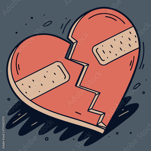 Mending a broken heart with love and care for emotional healing, a fresh beginning concept