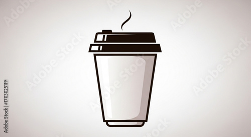 A steaming cup of coffee, perfect for a quick break or a morning pickmeup, simple and elegant design