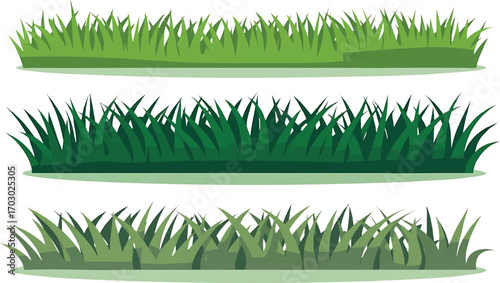 Three Layers of Green Grass in Different Shades nature lawn