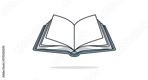 Open book with blank pages, perfect for adding your own text or images, creating a unique and personalized design