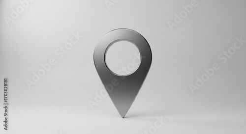 Silver location pin, a sleek and modern symbol for navigation, maps, and finding your way in the digital world