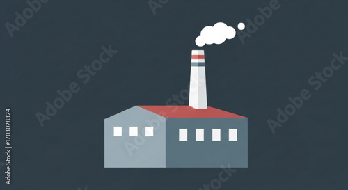 Factory icon, a symbol of industry, manufacturing, and production, representing the processes and structures involved in creating goods