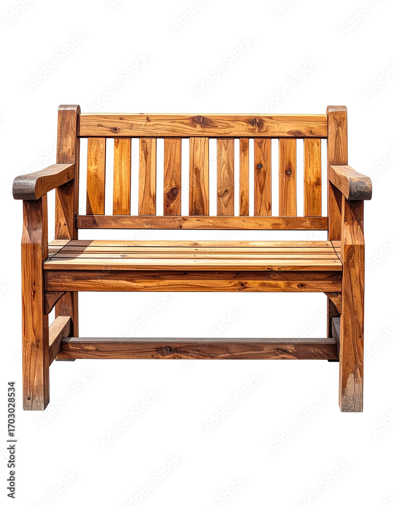 Fototapeta premium Isolated wooden park bench