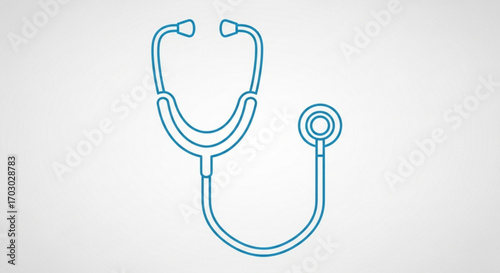Stethoscope line art medical instrument outline vector illustration doctor tool linear icon healthcare concept