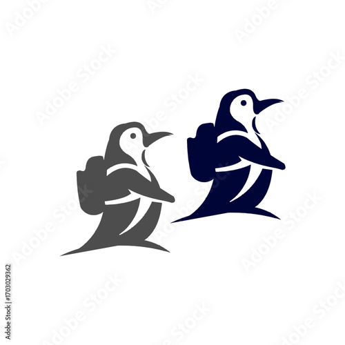 Simple penguin icon vector animal antarctic bird wildlife art vector