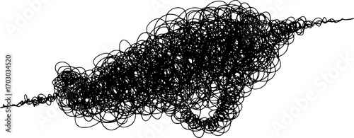 Hand-drawn scribble line vector silhouette illustration isolated on white background 