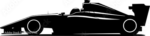 Racing single seater car vehicle transport motorsport silhouette vector illustration