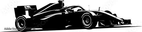 Racing single seater car vehicle transport motorsport silhouette vector illustration