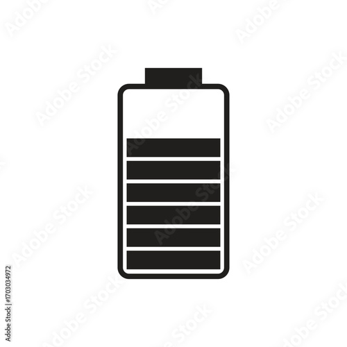 Battery indicator showing low power levels, a graphic element for energy or technology concepts