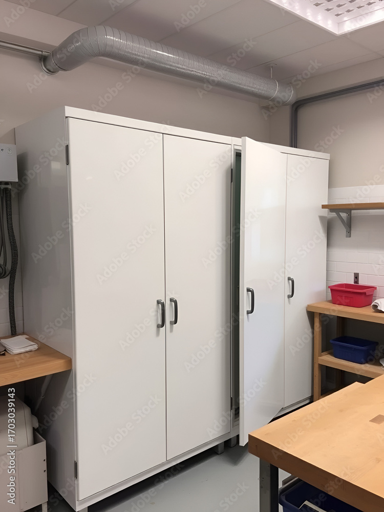 custom made wallpaper toronto digitalClosed solvent storage cabinet doors in a conservation area