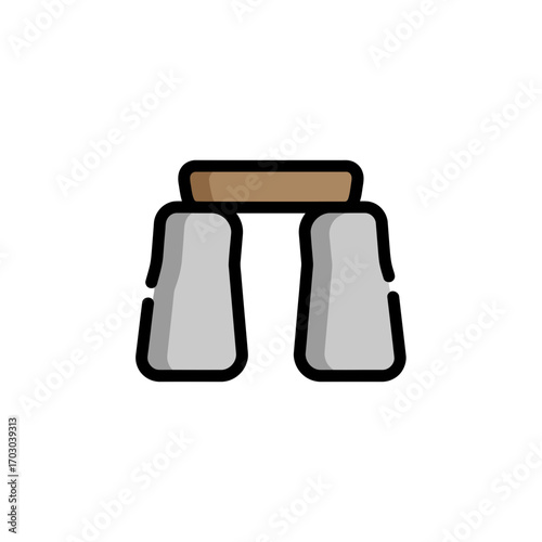 Stonehenge icon stands ancient landscape graphic isolated