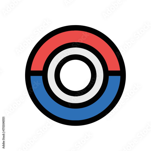 Circle segments create concentric design display emblem