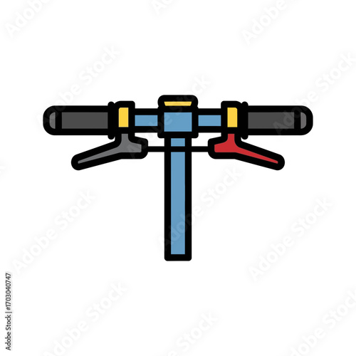 Handlebar icon depicts device controls outdoor setting closeup