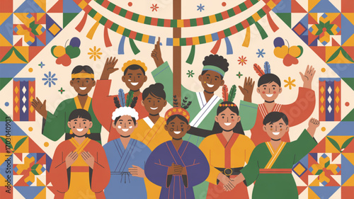 Celebrating diversity and inclusion a group of people from different cultures and ethnic backgrounds together 100