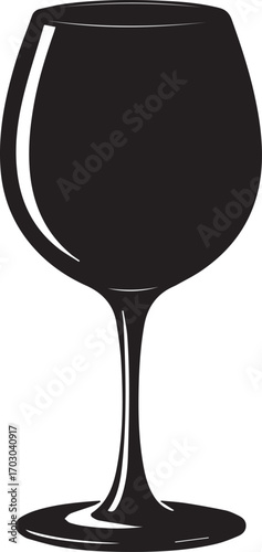 Elegant glass of dark red wine on a white background
