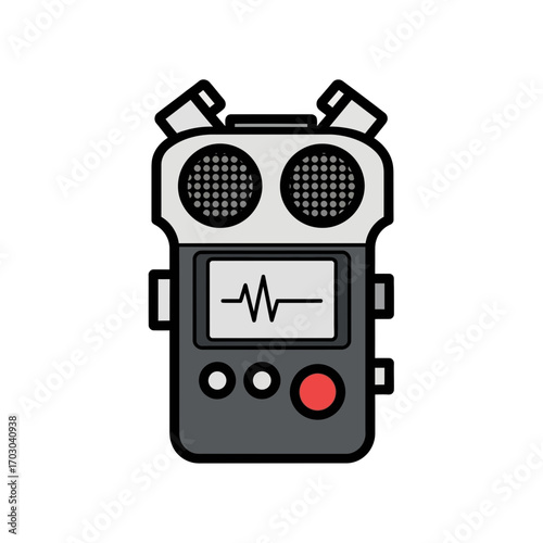 Audio recorder displays waveform visually isolated