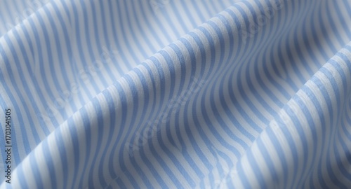 Striped Fabric Texture, Blue and White Lines, Soft Drape, Textile Background, Fashion Material