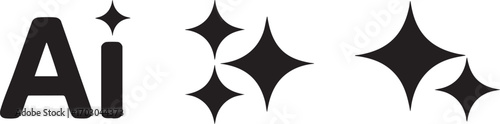 Black starburst shapes and the letters Ai on a white background Keywords: Ai Adobe Illustrator software icon graphic design vector art digital art