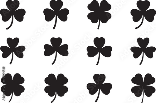 Collection of Clover and Four- Leaf Clover Icons shamrock four-leaf clover