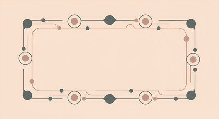 Elegant abstract geometric frame with connected dots and lines. A modern technological concept for a sophisticated border design template