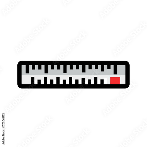 Measurement tool indicates temperature on plain background