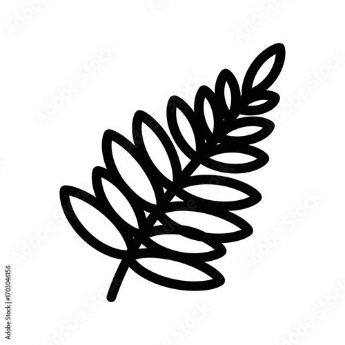 Stylized leaf grows calmly isolated centrally botany