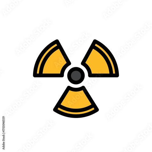 Radioactive symbol emits radiation warning globally