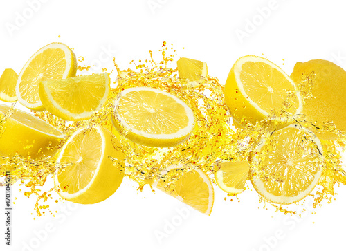 lemon slide, lemonade juice splashing