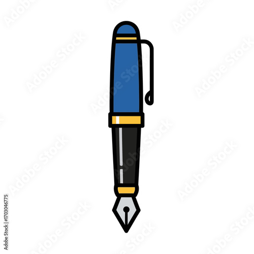 Blue pen writes stories graphic backdrop writing tool