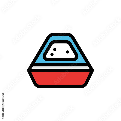Bowl object displays powder substance on white background