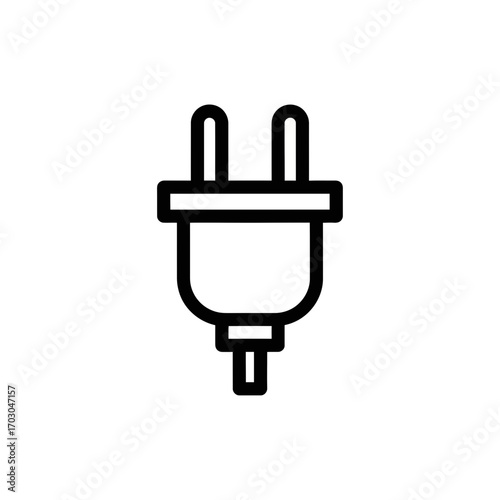 Electrical plug icon connects devices digitally
