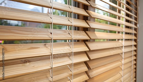 Light brown wooden blinds