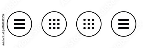 Menu icon vector for web and mobile app. web menu sign and symbol. hamburger menu symbol .vector illustration .eps 10.