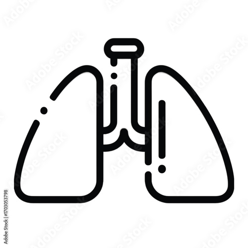 Line art drawing of a pair of lungs.