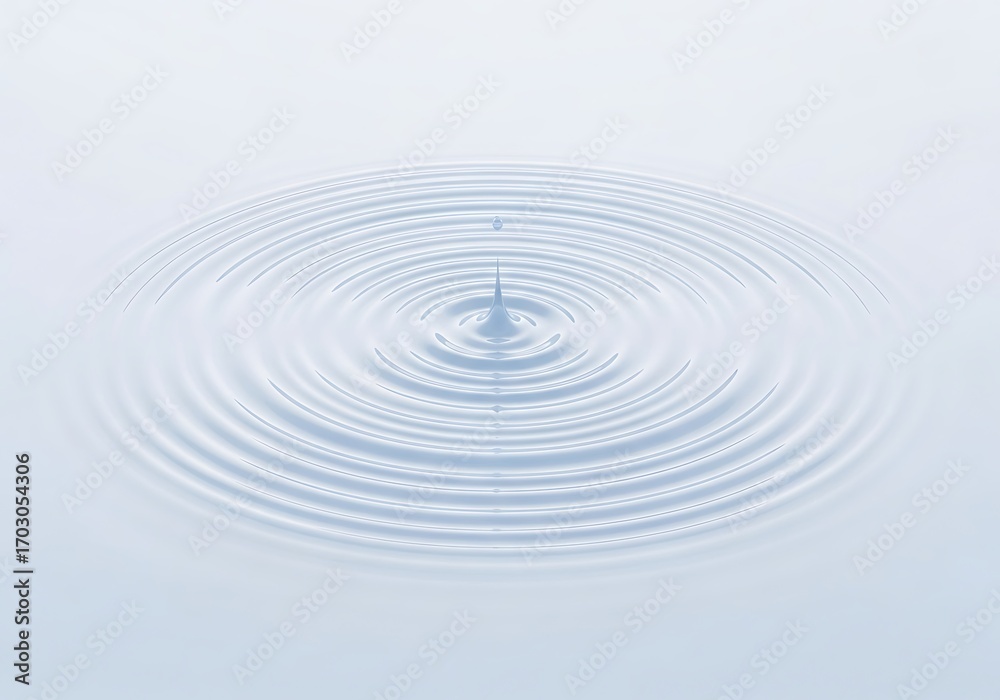 Fototapeta premium Captivating water drop creates hypnotic ripple pattern on calming surface