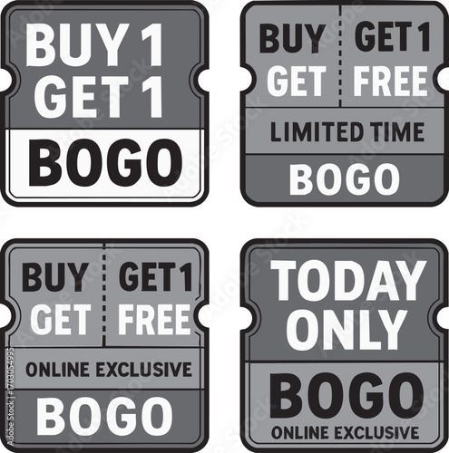 Buy One Get One Free BOGO Sale Promotion.
