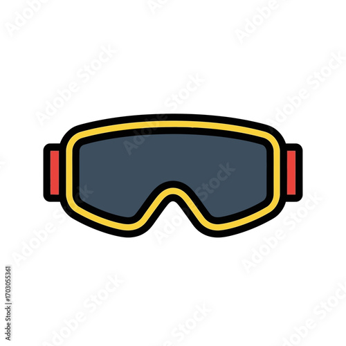 Blue goggles protect vision outdoors isolated