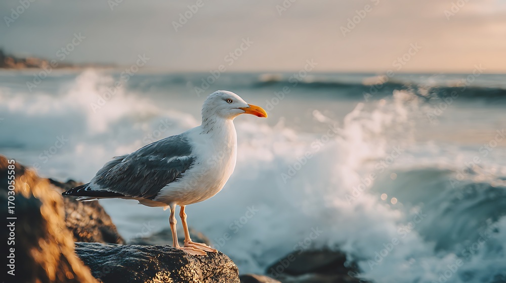 Fototapeta premium seagull on the beach