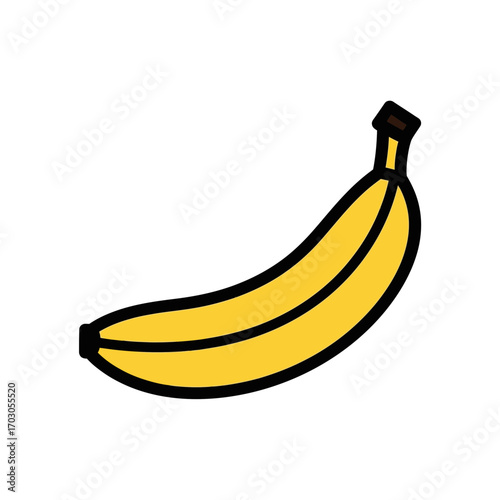 Banana fruit ripens isolated simple white food