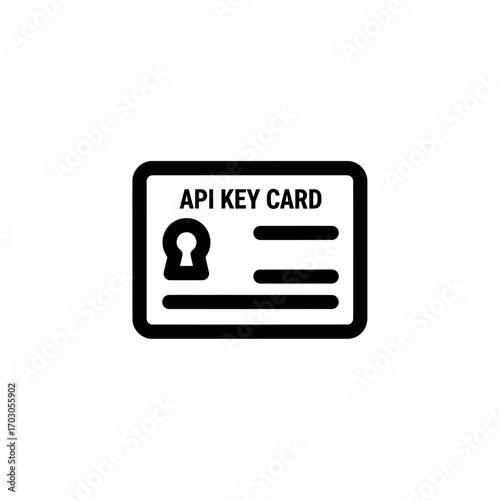 Black api card shows key in simple design