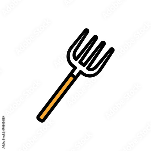 Agricultural tool digs isolated white background